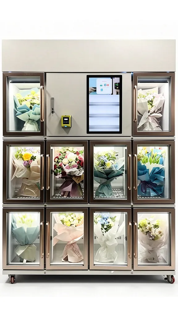 Rectangular 9-compartment flower vending machine