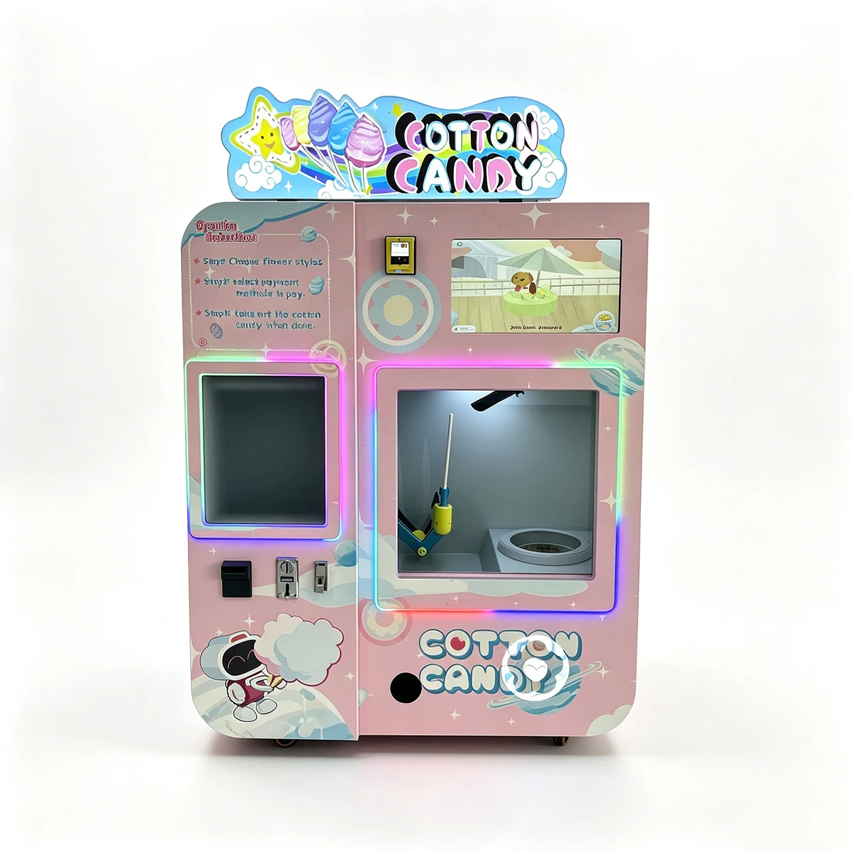 Automatic Cotton Candy Vending Machine with 45+ Flower Patterns