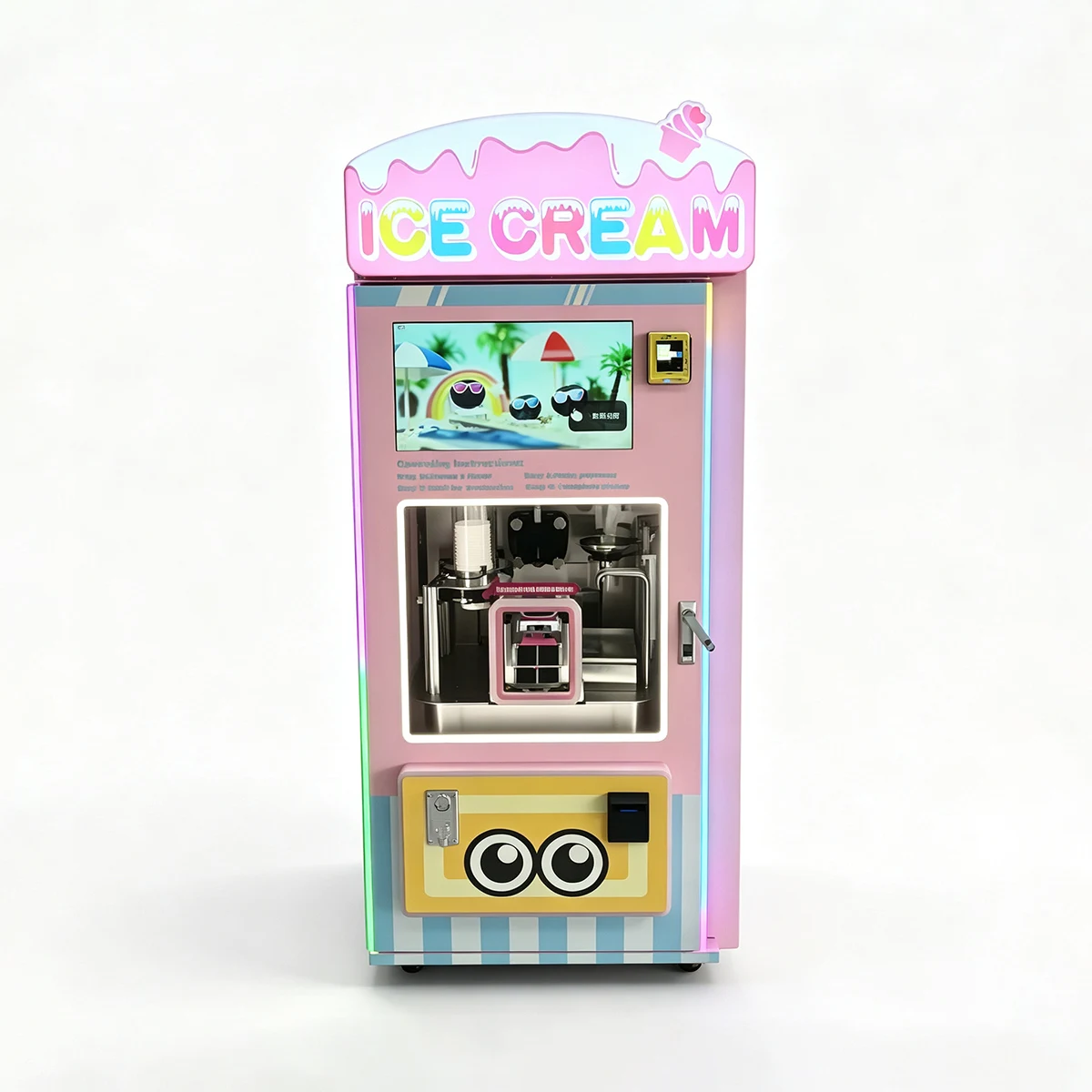 Robot Ice Cream Vending Machine with Custom Logo Options