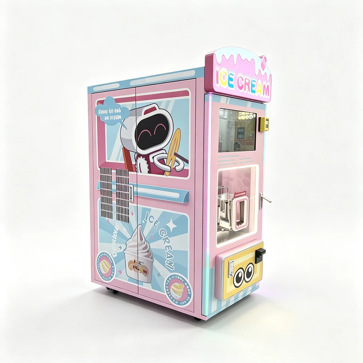 Robot Ice Cream Vending Machine with Custom Logo Options