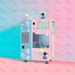 45+ flower pattern automatically cotton candy vending machine with cash and card payment method
